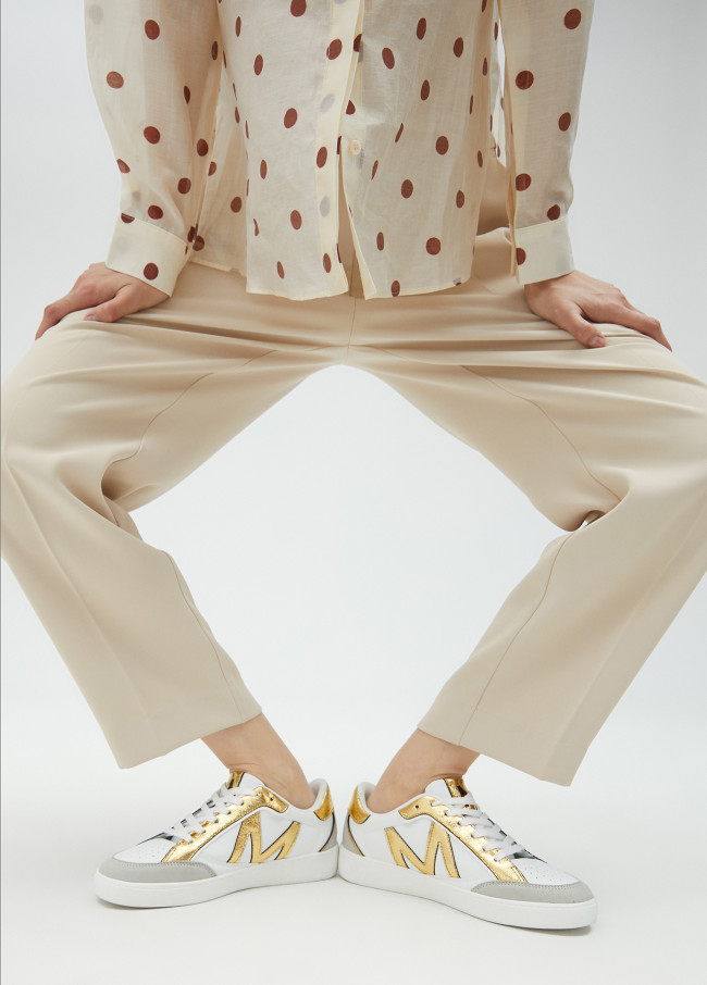 Metallic two-tone trainers