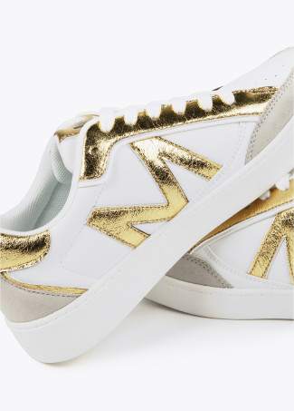 Metallic two-tone trainers