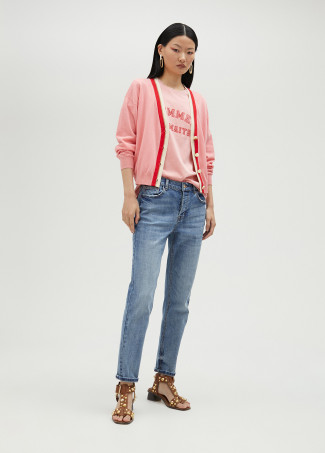 Basic Cardigan mit Kontrast