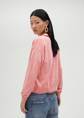 Basic contrast cardigan