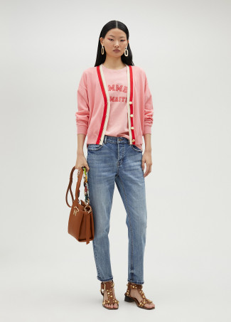 Basic contrast cardigan