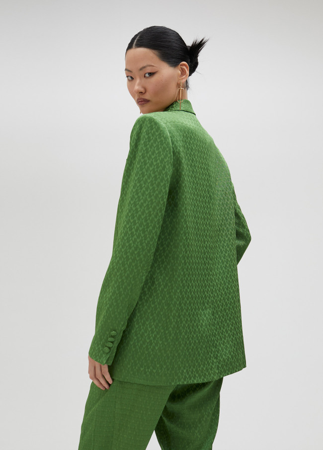 Flowing jacquard blazer