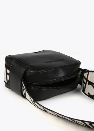 Sac à bandoulière camera bag avec anses à décor logos