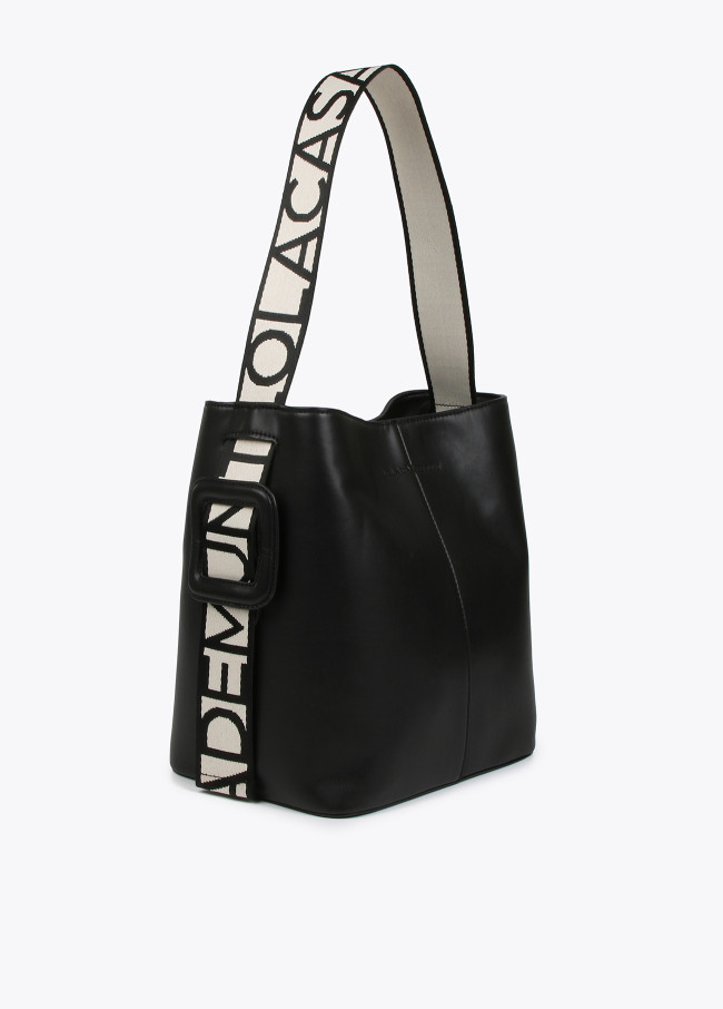 Bolso shopper con asas logotipadas