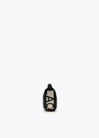 Sac à bandoulière avec anneaux et ruban à décor logo