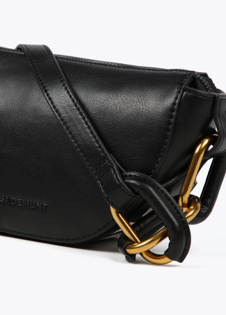 Borsa a tracolla con rondelle e nastro con logo