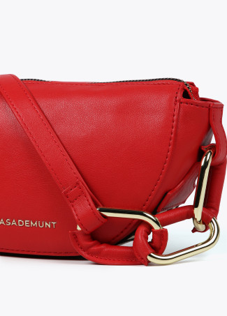 Sac à bandoulière avec anneaux et ruban à décor logo