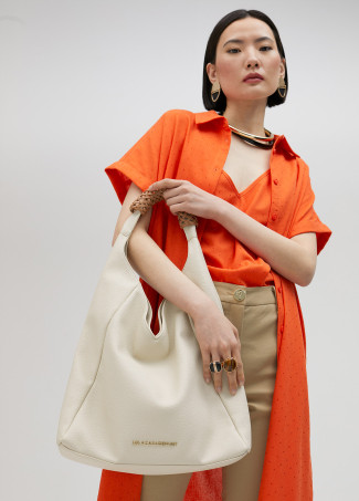 Mala tote bag com pormenor entrançado