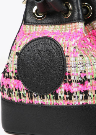 Mini borsa a secchiello tweed