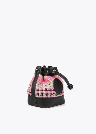 Mini-Beuteltasche Tweed