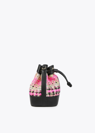 Mini borsa a secchiello tweed