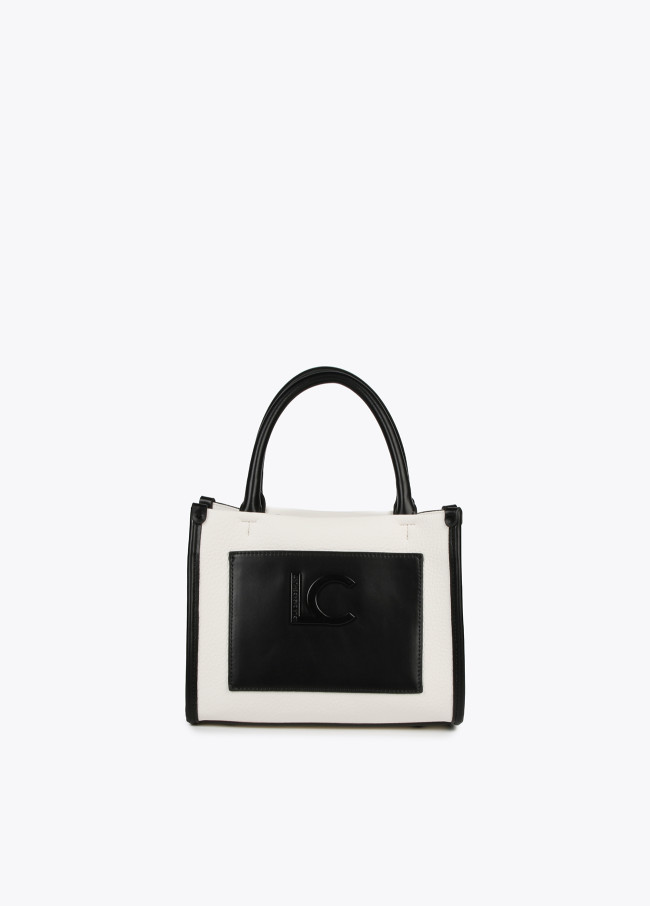 Two-tone faux leather bag