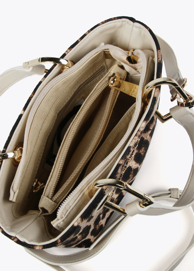 Mini bolso shopper animal print