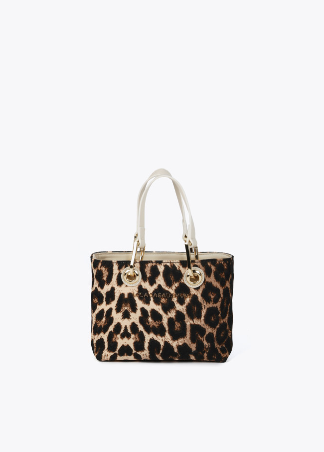 Mini animal print tote bag