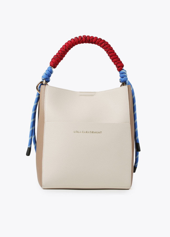 Two-tone bucket bag