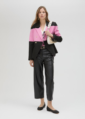 Faux leather trousers