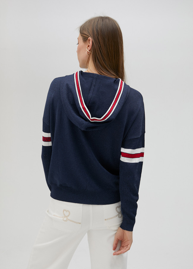 Sudadera de punto con raya deportiva