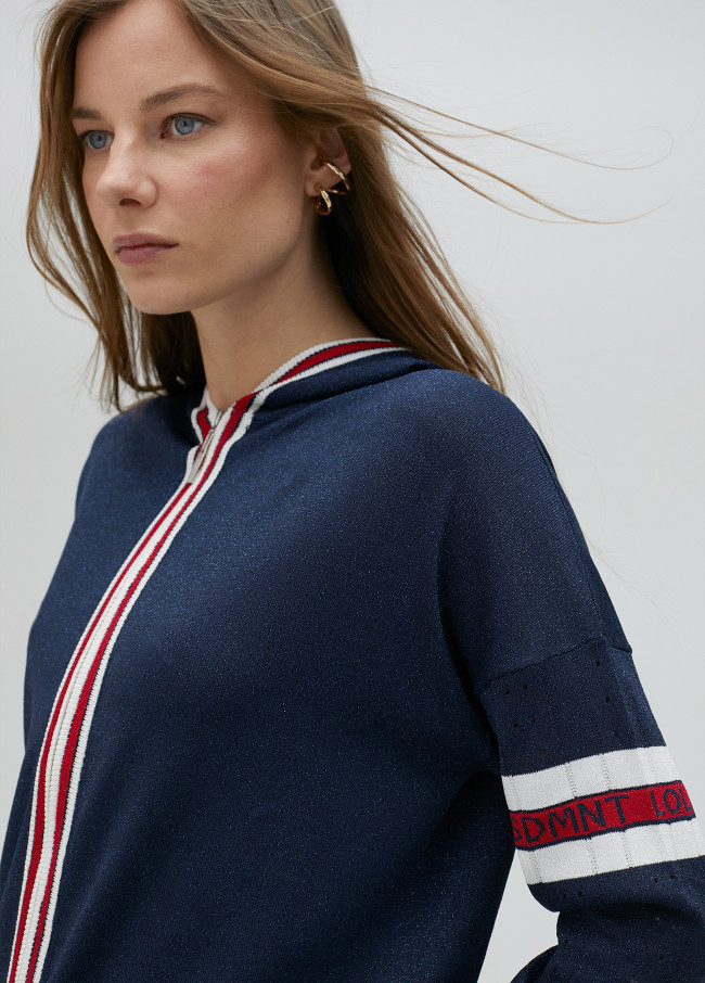 Sudadera de punto con raya deportiva