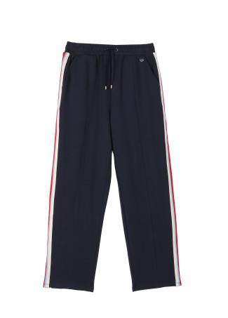 Trousers with rhinestone sporty stripes