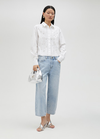 Camicia corta con strass