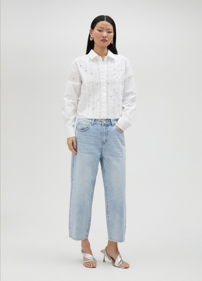 Camisa corta con strass