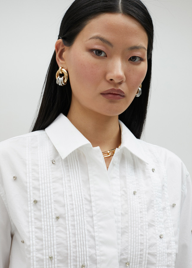 Camicia corta con strass