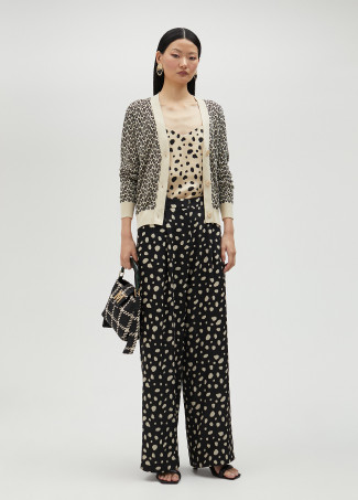 Strickjacke Jacquard Logoprint