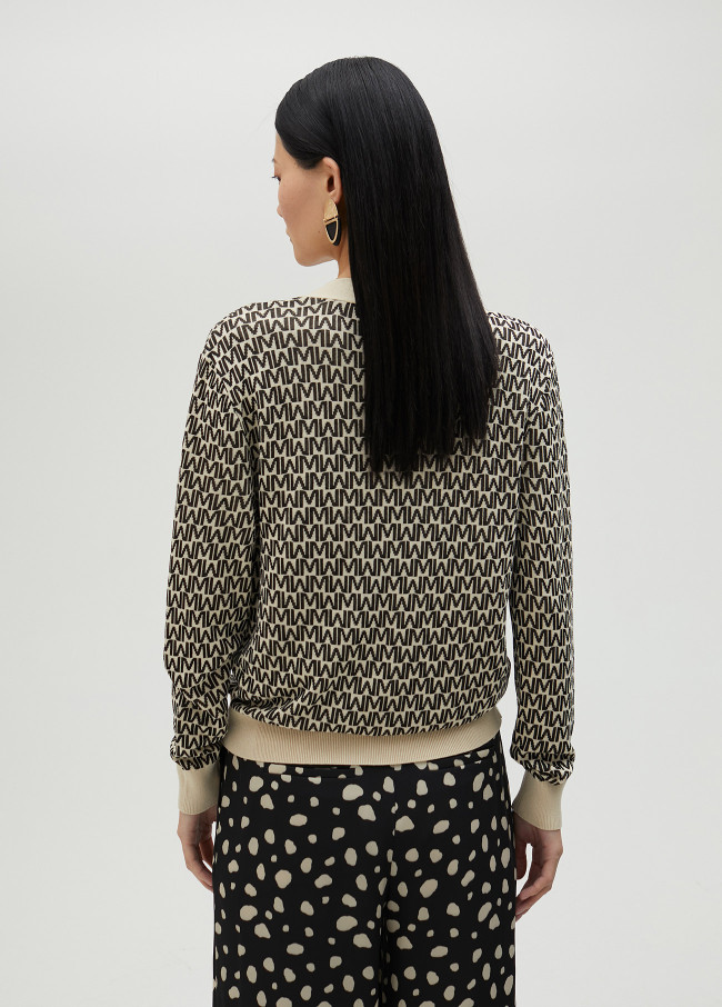 Strickjacke Jacquard Logoprint