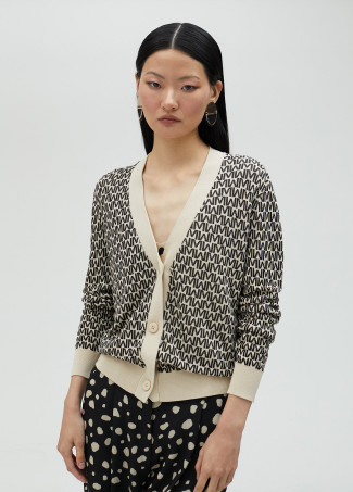 Cardigan jacquard com logótipo