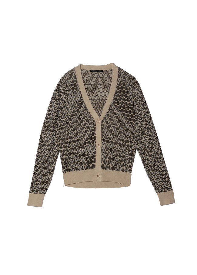 Cardigan jacquard com logótipo