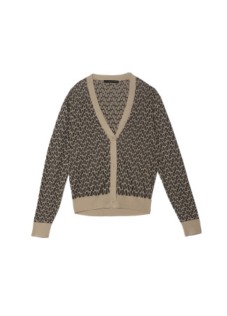 Cardigan jacquard logo
