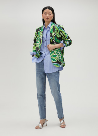 Camicia a righe con strass