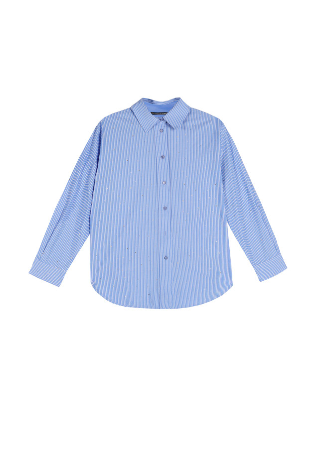 Camisa às riscas com strass