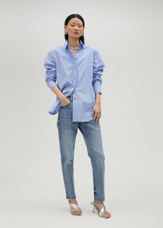 Camisa às riscas com strass