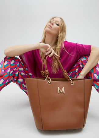 Borsa effetto pelle con nodi