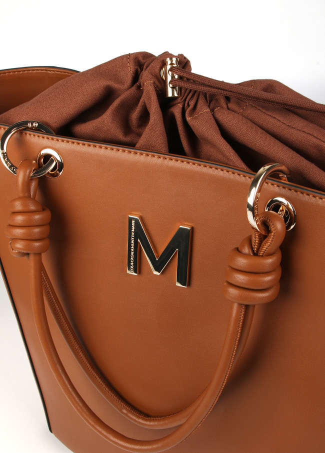 Faux leather bag with knots