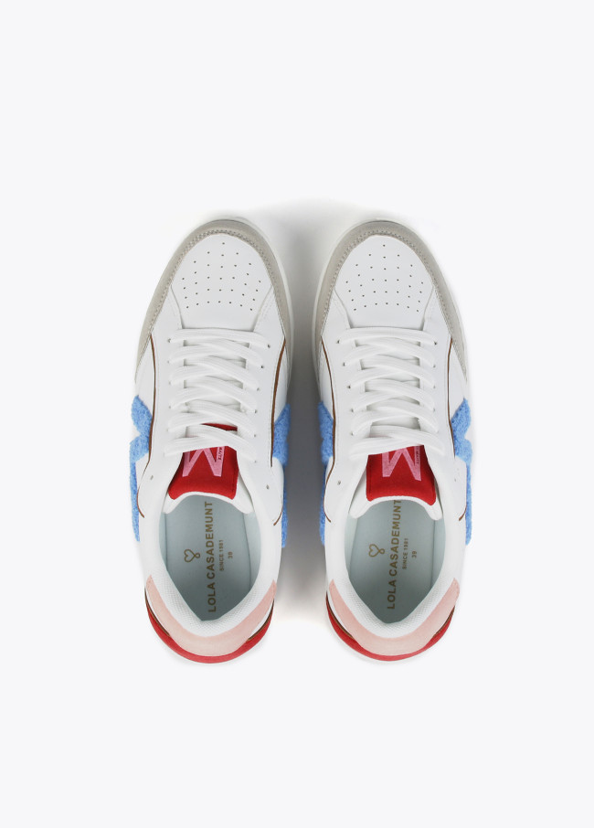 Multicoloured trainers with terry M detail