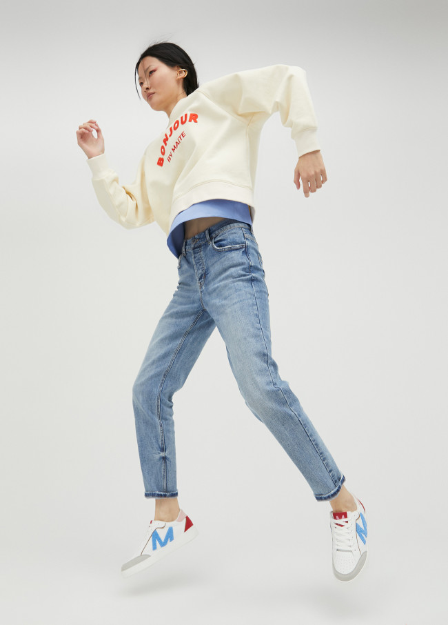 Sneakers multicolori con lettera M effetto spugna