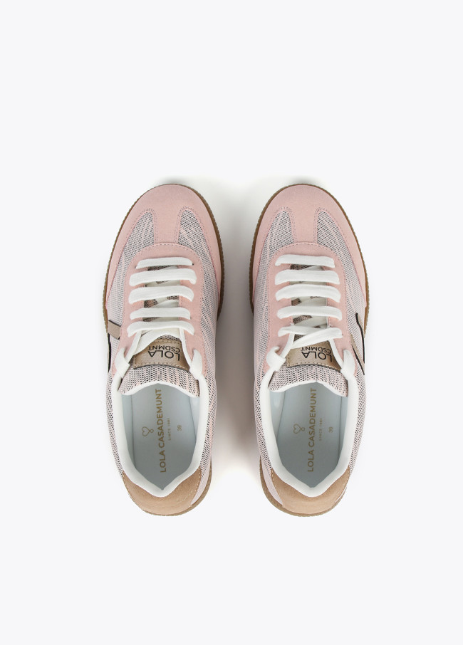 Sapatilha tricolor com estampado de zebra