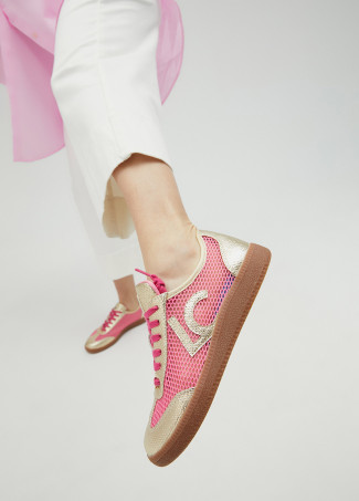 Mesh trainers with metallic details
