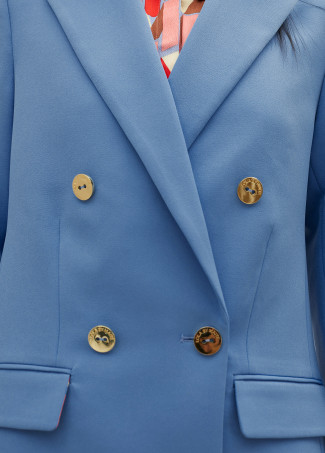 Blauer Blazer in Wickeloptik