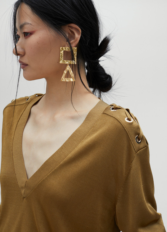 Sweater with shoulder detail