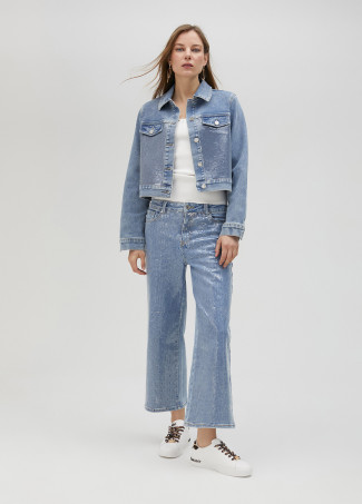 Pailletten-Jeansjacke