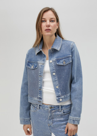 Pailletten-Jeansjacke