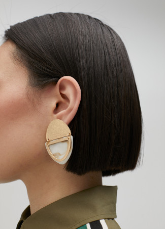 Pendientes doble pieza metal