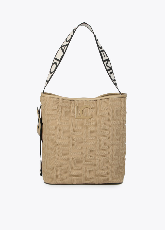 Monogrammed fabric tote bag