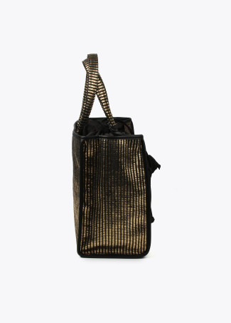 Grand sac cabas effet raphia métallisé