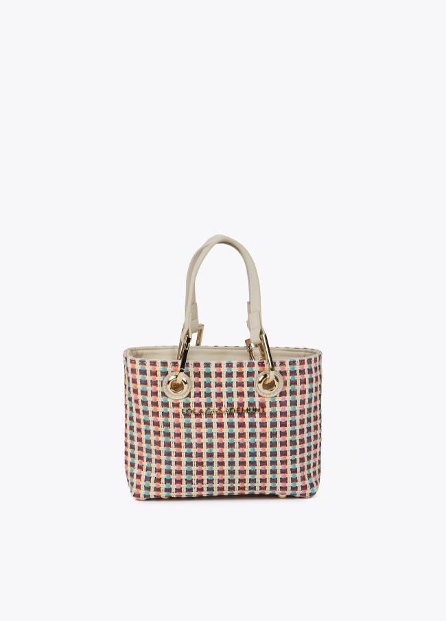 Mini bolso efecto rafia multicolor