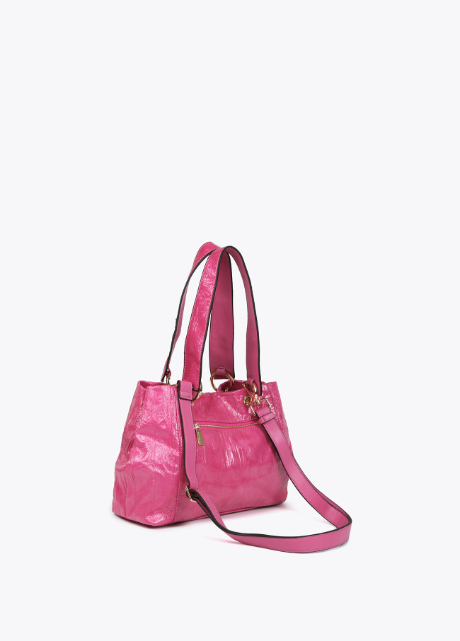 Bolso bandolera efecto piel textura