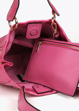 Borsa a tracolla effetto pelle texture